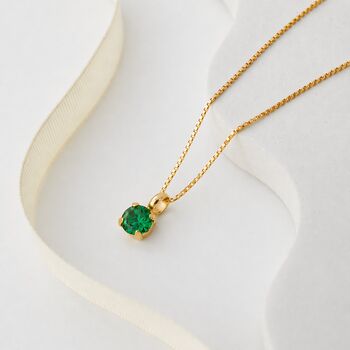 Emerald Green Swarovski Crystal Single Stone Pendant Necklace, 4 of 8