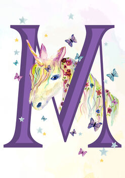 Personalised Unicorn Alphabet Poster, 12 of 12