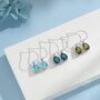 Sterling Silver Aquamarine Blue Cz Droplet Drop Earrings, thumbnail 7 of 12