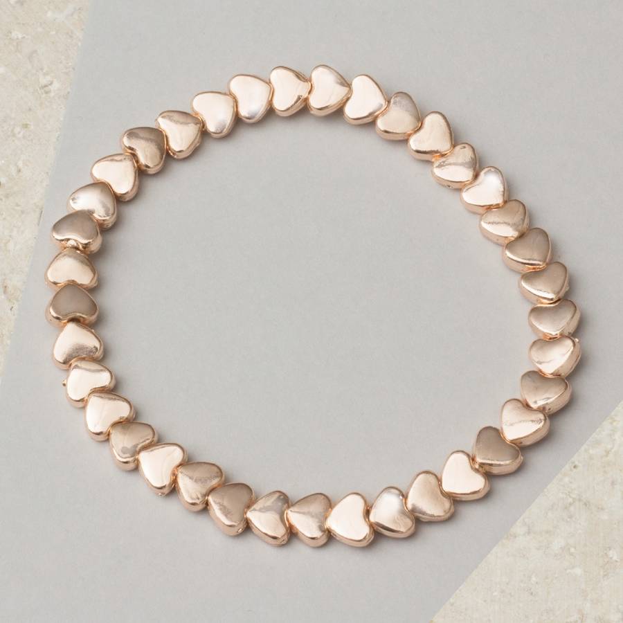 clarice personalised stretch heart bracelet by bloom boutique
