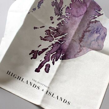 Scottish Highlands And Islands Watercolour Tea Towel, 3 of 7