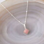 Pink Opal October Birthstone Necklace Sterling Silver, thumbnail 2 of 7