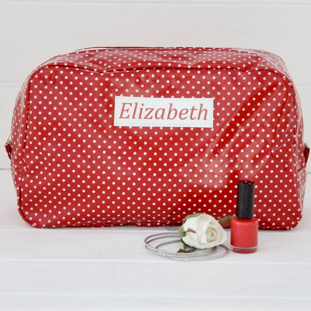 Personalised Spot Wipe Clean Wash Bag By Lucy Lilybet