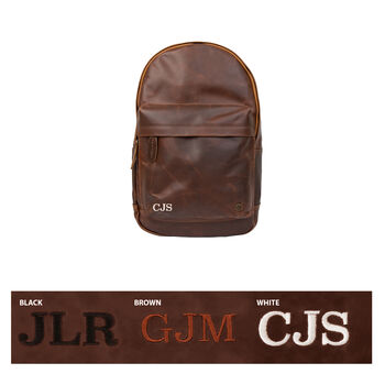 Personalised Leather Classic Backpack/Rucksack, 8 of 12
