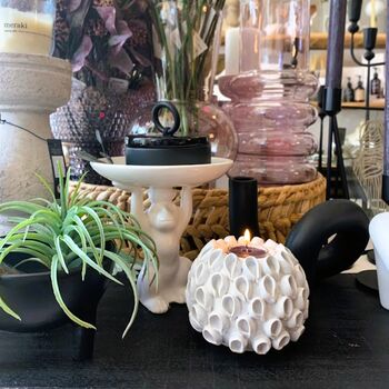 White Ceramic Coral Tealight Holder, 3 of 8