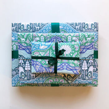 Elk And Swan Forest Gift Wrap, 2 of 8