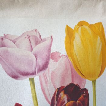 Tulip Illustration Print Cotton Tote Bag, 2 of 10