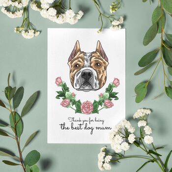 Personalised American Pitbull Birthday Card, With Or Without Message Inside, 10 of 12