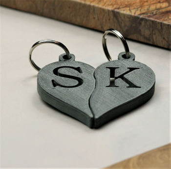 Personalised Couple's Initials Heart Key Rings, 6 of 6