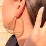 Gold Plated Heart Shaped Spring Hoop Earring, thumbnail 1 of 5