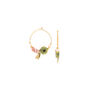 Hoop Earrings With Green And Pink, thumbnail 2 of 2
