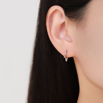 Sterling Silver Star Huggie Hoop Earrings, 8 of 12