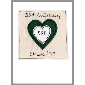 Personalised Emerald 55th Wedding Anniversary Card, 6 of 12