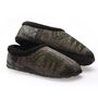 Adam Khaki Grey Aztec Mens Slippers/Indoor Shoes, thumbnail 2 of 8