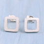 Square Stud Earrings. Geometric Jewellery, thumbnail 5 of 9