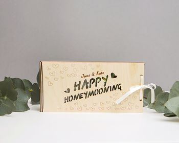 Personalised Honeymoon Wooden Money Gift Envelopes, 2 of 7