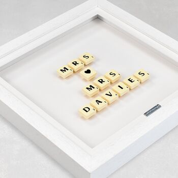 Personalised Mrs And Mrs Wedding Gift Frame With Surname, 4 of 6