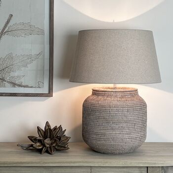 Ashcliffe Rattan Table Lamp Natural White Wash, 2 of 5