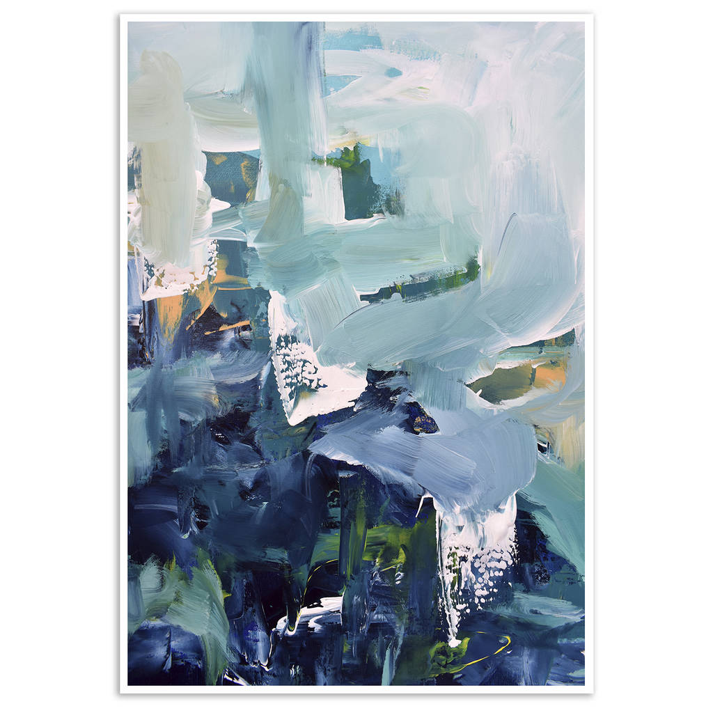 Blue Teal Wall Art Abstract Art Print By Abstract House