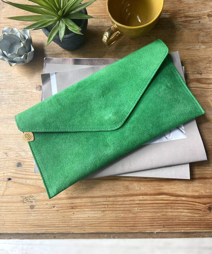 Personalised Emerald Green Clutch Bag