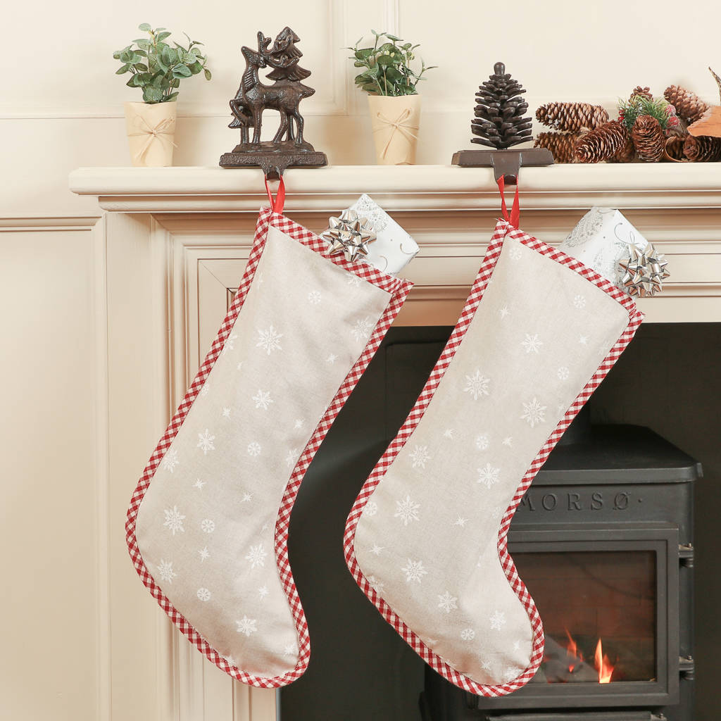 personalised family set of two snowflake stockings by dibor ...