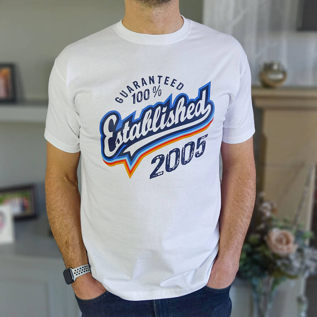 'Established 2005' 18th Birthday Gift T Shirt, 1 of 10