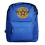 Personalised Initial Badge Blue Backpack, thumbnail 5 of 5