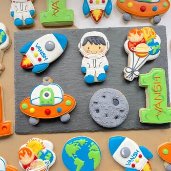 Space Party Biscuit Favours / Set Of 12 Biscuits, 4 of 4