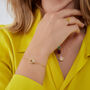 Jewelled Interlink Bracelet Sterling Silver In Gold, thumbnail 5 of 7