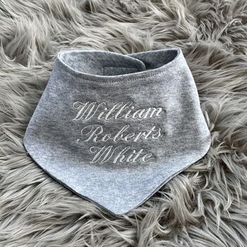 Personalised Embroidered Triangle Baby Bib, 3 of 10