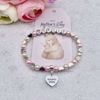 Personalised Grandma Bracelet Birthday Gift Keepsake From Granddaughter, 2 of 12