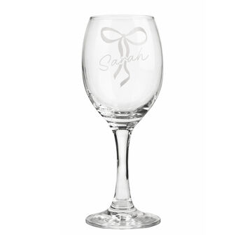 Personalised Bow Wine Glass Gift Boxed, 5 of 5