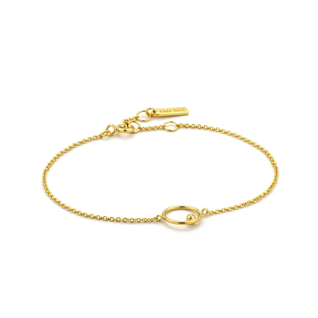 Gold Plated 925 Orbit Chain Circle Bracelet By ANIA HAIE