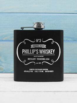 Personalised Whiskey Vintage Hip Flask, 7 of 12