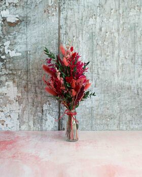 Valentines Dried Flowers In Mini Milk Bottle, 4 of 4