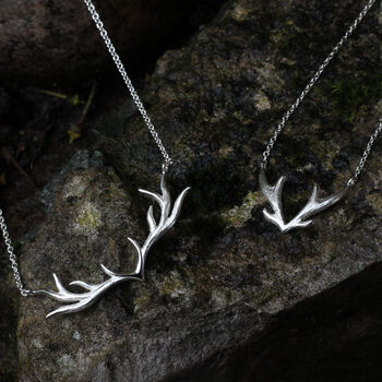 My Baby Deer Antler Wilderness Sterling Silver Necklace, 6 of 7