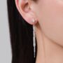 Sterling Silver Delicate Starburst Dangle Drop Stud Earrings, thumbnail 2 of 12