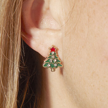 Deck The Halls Gold Plated Christmas Earring Set, 2 of 7
