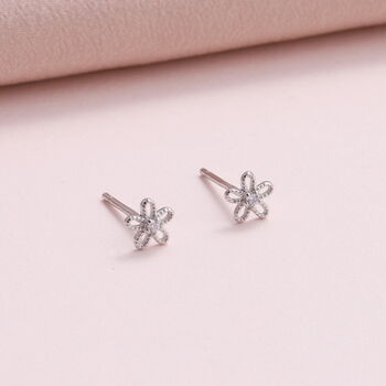 'One Must Have' Sterling Silver Little Flower Earrings, 3 of 8