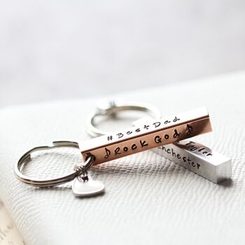 Personalised Copper Bar Keyring For Her, 5 of 9