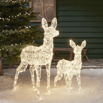 Swinsty Doe And Fawn Dual LED Plug In Light Up Reindeer, 3 of 8