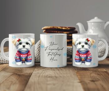 Personalised Maltese In Christmas Jumper Mug C, 2 of 2