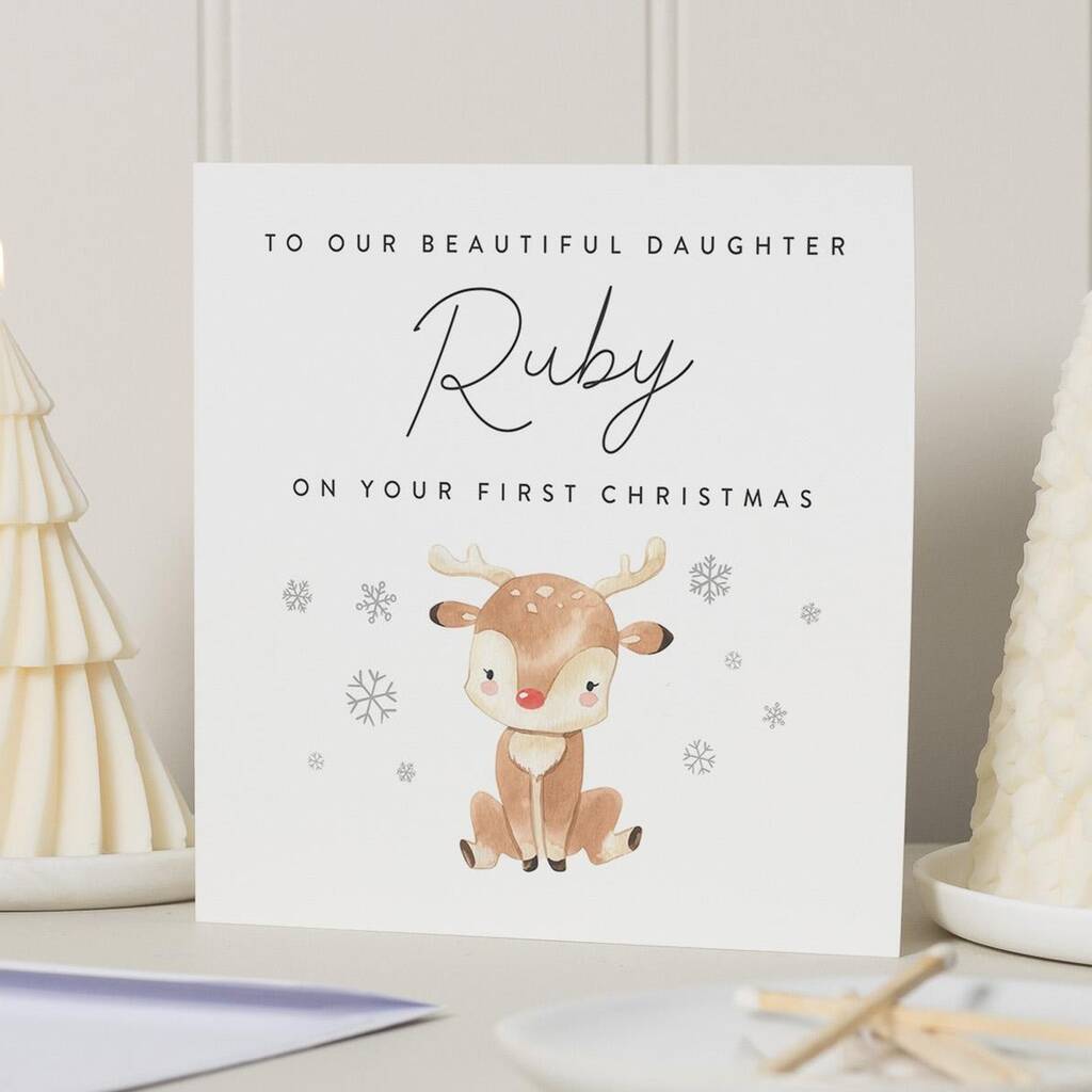Personalised Daughter 1st Christmas Card, 1 of 7