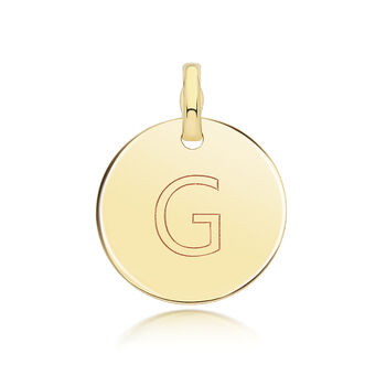 Round Plain Initial Pendant, 7 of 12