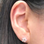 Sterling Silver Cherry Blossom Flower Hoop Earrings, thumbnail 8 of 9