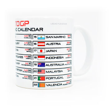 Moto 2026 Gp Season Racing Calendar Mug White Edition, 5 of 7
