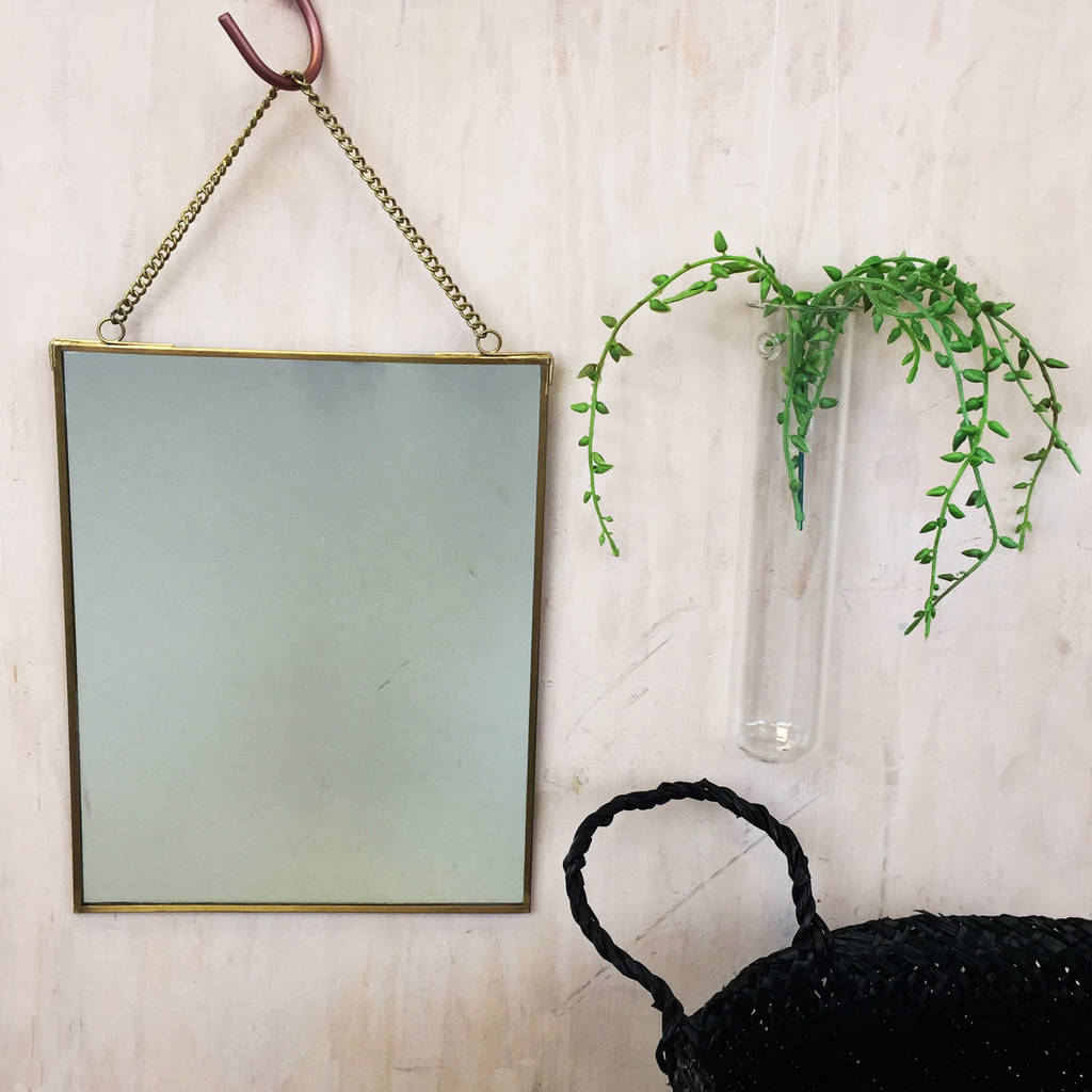 brass rectangular mirror on chain by posh totty designs interiors