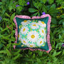 Green Daisy Bouquet Cushion, thumbnail 2 of 3