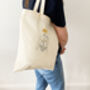 'She Is Beauty' Floral Female Embroidery Tote Bag Kit, thumbnail 1 of 4