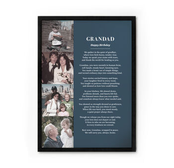 Personalised Wedding Photos And Text Art Print, 9 of 12